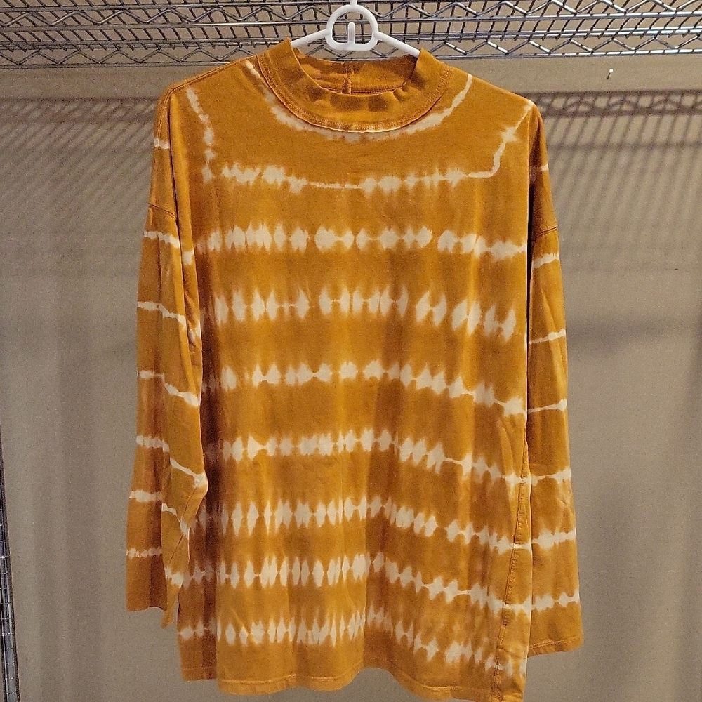 We The Free Mustard Tie-Dye Top